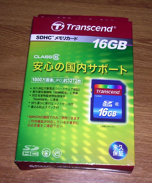 Transcend�i�g�����Z���h�j SDHC�J�[�h CLASS6 16GB